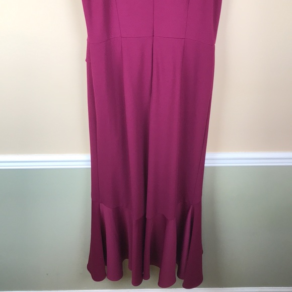 Adrianna Papell Women’s Plum Ruffle Detail Sleeveless Long Evening Dress - Picture 6 of 12